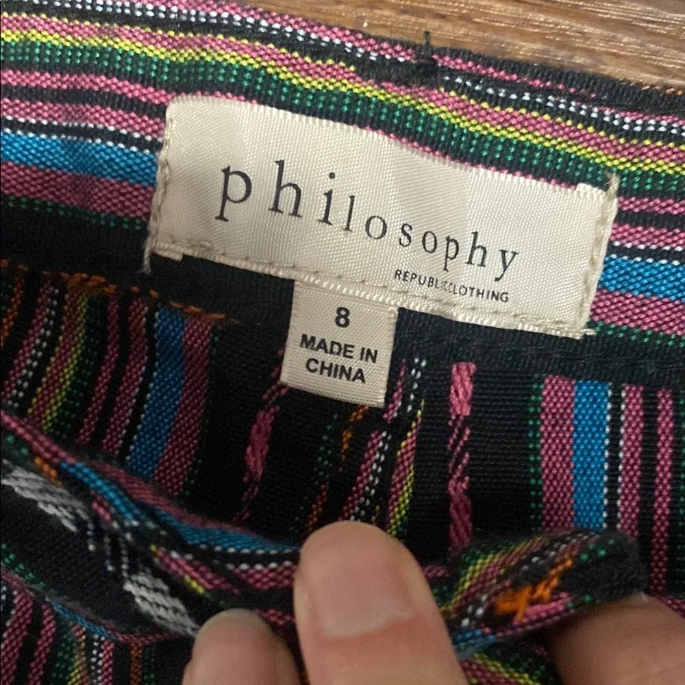 Philosophy Striped Multicolor Pants Size 8 - Picture 3 of 6